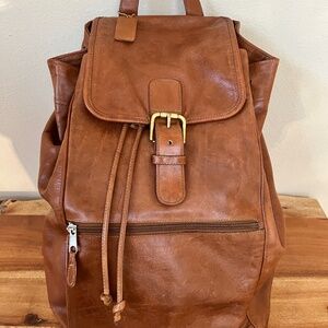 Rare Vintage Coach 0033 XL Brown British Tan Leather Backpack Rucksack USA Made